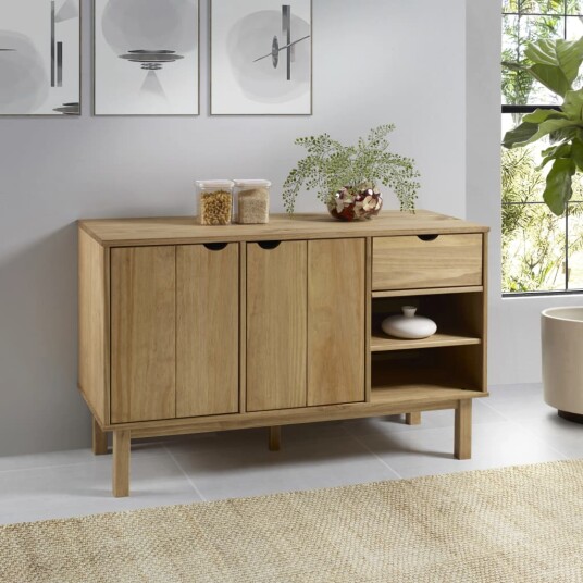 vidaXL Skjenk OTTA 114x43x73,5 cm heltre furu