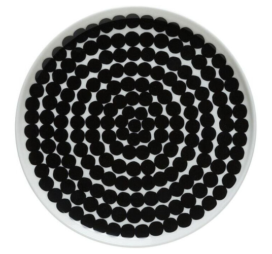 Marimekko Räsymatto tallerken Ø 20 cm svart-hvit Marimekko Räsymatto tallerken Ø 20 cm svart-hvit