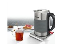 Bosch TWK7S05 Vannkoker 1.7L 2200W Grå/Svart med Tørrkokingsbeskyttelse Bosch TWK7S05 Vannkoker 1.7L 2200W Grå/Svart med Tørrkokingsbeskyttelse