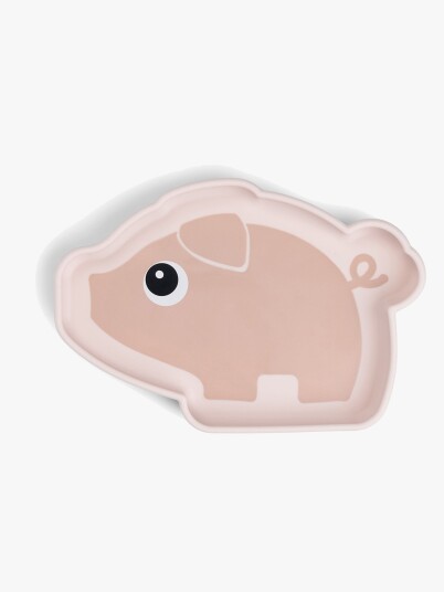 Done by Deer Silicone Stick&Stay Plate Pigee Powder - Pink - 20.5X 14.5X H 2.5CM