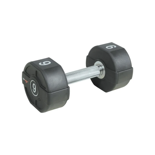 Lifemaxx PU Manual 9 kg - Rett riflet håndtak - Utstyr til crossfit, styrketrening og funksjonell fitness