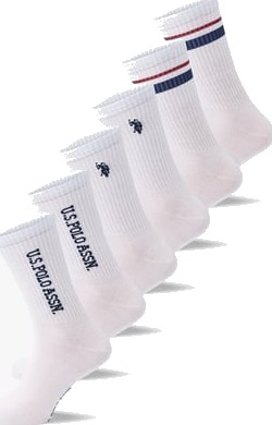 U.S. Polo Assn. 6 Pack Socks Hvit 43/46