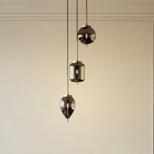 Pendellampe Lucande Elani dimmbar Svart Stue Glass Moderne 22.7 Svart