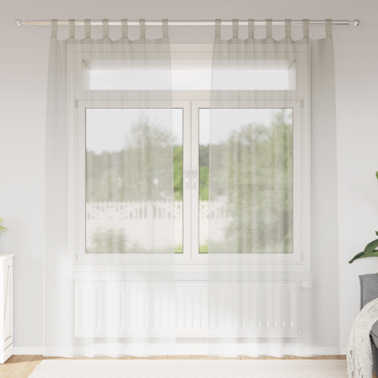 Gardiner med gardiner 2 pcs Krem Polyester