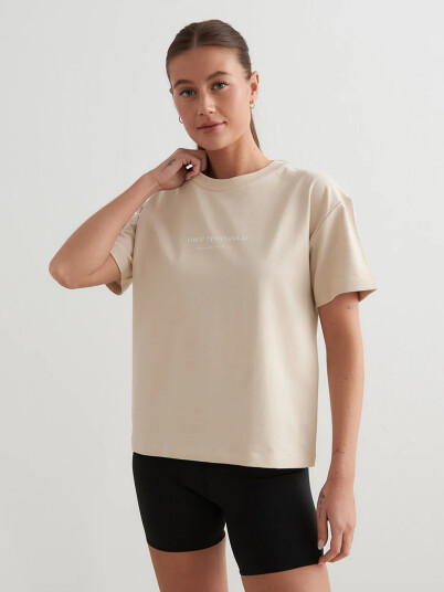 Aim'n Serif Boxy T-Shirt Beige XS