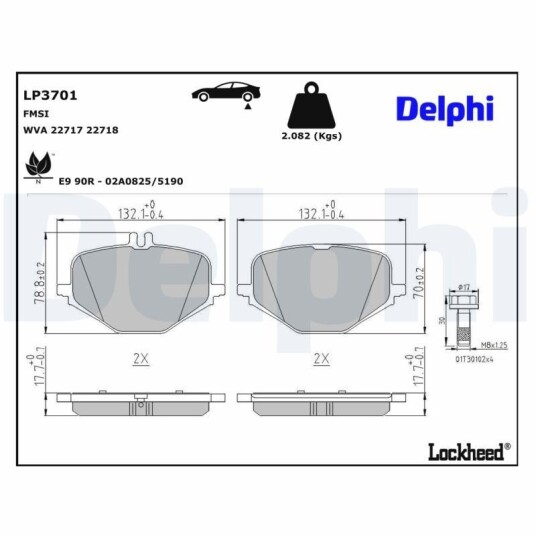 Bremseklosser DELPHI LP3701 Bremseklosser DELPHI LP3701