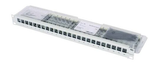 Telegärtner 100007013 24 Porte Netværk-Patchpanel 483 Mm (19) Cat 6A 1 U Gråhvid (Ral 7035) Med Stik
