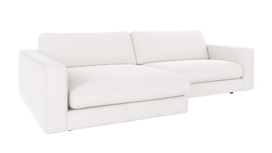 Rowico Home Duncan 3 seters sofa med sjeselong V Hvit Bobby 1 258 x 150 x 78 cm Hvit