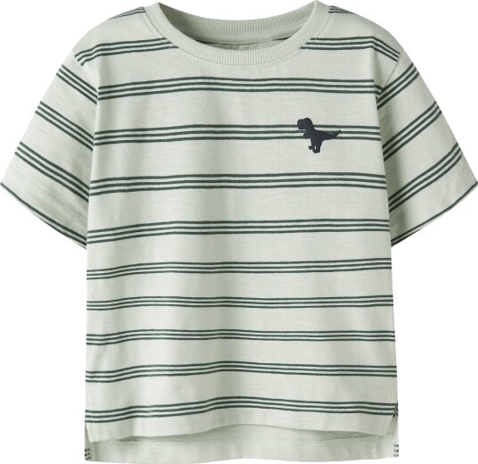 Name It T-skjorte - NmmVoby - Pale Aqua/Garden Formklipping - Name It - 2 år (92) - T-skjorte Armygrønn Beige Grønn
