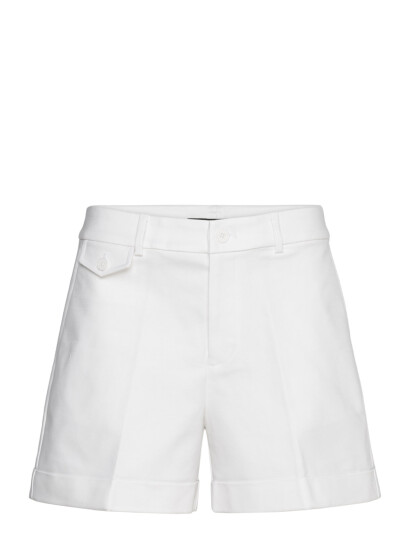 Lauren Ralph Lauren Pleated Double-Faced Cotton Short - White - 42