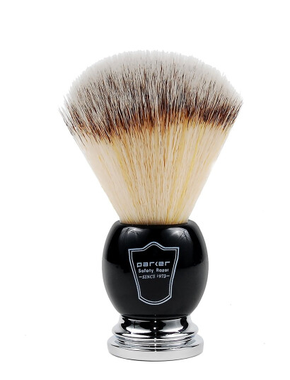 Parker Black Chrome Handle Synthetic Bristle Shave Brush - Black - ONE SIZE Parker Black Chrome Handle Synthetic Bristle Shave Brush - Black - ONE SIZE