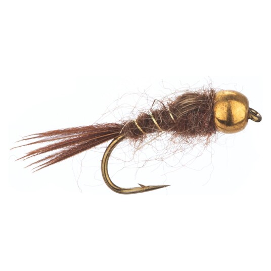 Arcticflies Vektet Nymphe Hare"S Ear Gold Head Brass Beadhead