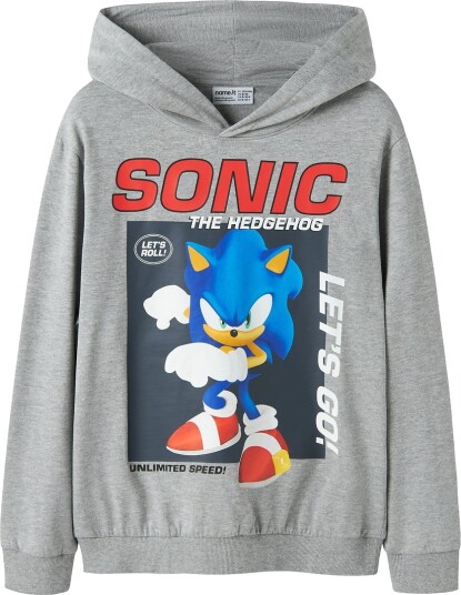 Name It Hettegenser NkmAlfe Sonic Grey Melange Name It 11 12 år (146 152) Hettegenser Blå Grå Rød
