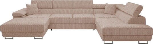 Gabina Sofa med Divan og Sjeselong 4 seter   Rosa