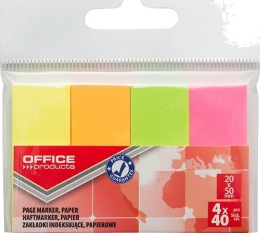 Office Products Indeksfliker Papir 20X50 Mm 4X40 Kort Hengeetikett Miks Neonfarger
