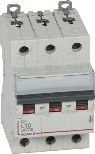 Legrand DX3 MCB automatsikring C10 3P 3M 6/10kA