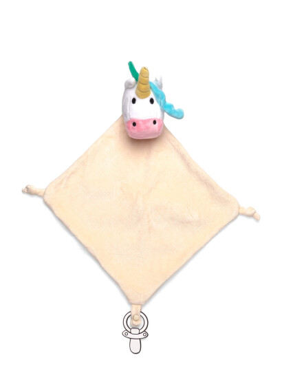 Geggamoja Velour Blanket Pink Unicorn - Cream - ONE SIZE Geggamoja Velour Blanket Pink Unicorn - Cream - ONE SIZE