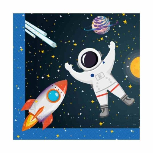 Servietter verdensrommet - Rocket Space, pk/20