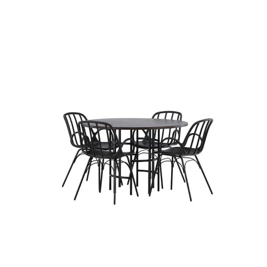 Venture Home Spisegruppe Venture Home Copenhagen Ø 115 cm med 4 Dyrön Stoler GR23198