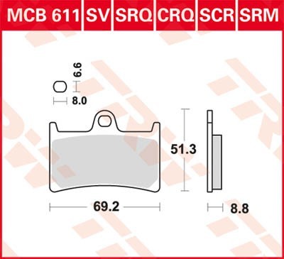 Bremseklosser TRW MCB611SRM Bremseklosser TRW MCB611SRM
