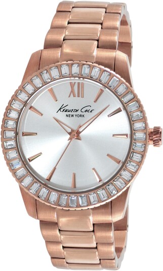 Kenneth Cole Dameklokke IKC4991 Sølvfarget/Rose gulltonet stål Ø39