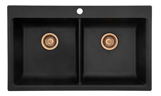 Lavabo Saturn 86 Kjøkkenvask 860x510x200 mm, Sort Lavabo Saturn 86 Kjøkkenvask 860x510x200 mm, Sort