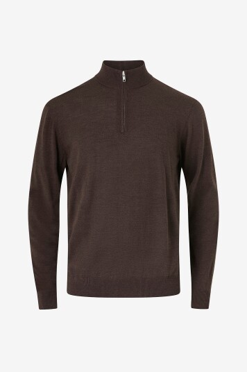 Les Deux Ulltrøye Greyson Half zip Merino Knit Seasonal Brun Les Deux Ulltrøye Greyson Half zip Merino Knit Seasonal Brun