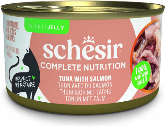 Schesir Våtfôr Complete Nutrition Filet I Gelé Tunfisk Med Laks 24 X 85 G