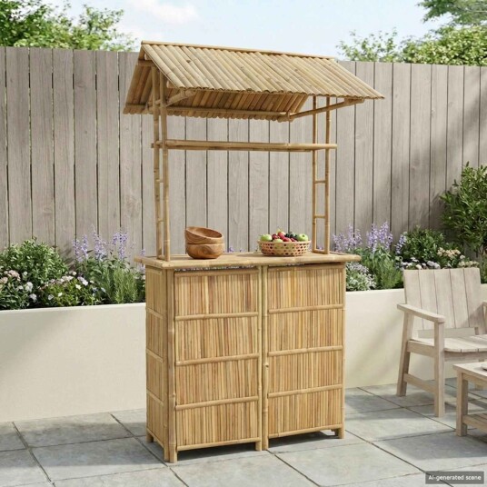 Utendørs Barbord Naturlig 115 x 95 x 214 cm Bambus Utendørs Barbord Naturlig 115 x 95 x 214 cm Bambus