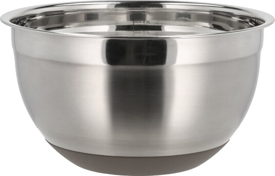 Blomsterbergs Røreskål M. Silikonebund - Silver - 5 LITER