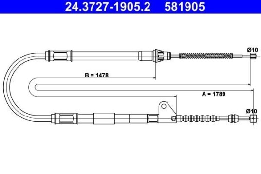 Tautrekk, håndbremse ATE 24.3727-1905.2