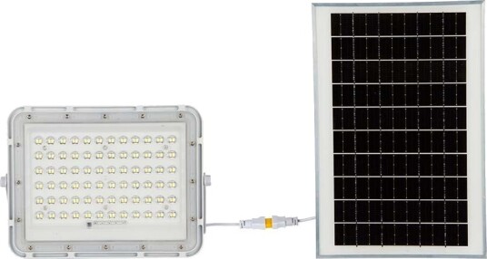 V Tac 120W Solcelle LED lyskaster med 15W panel 1200lm IP65 4000K inkl. fjernkontroll og 3m kabel Kulør : Nøytral