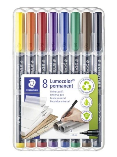 Staedtler Lumocolor 313 marker Svart Rød Blå Grønn Gul Oransje Brun violet pack of 8 Staedtler Lumocolor 313 marker Svart Rød Blå Grønn Gul Oransje Brun violet pack of 8