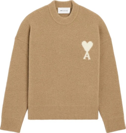 Ami Paris Herre Strikkevarer Brun XL, Ami Paris Herre Strikkevarer Brun XL,
