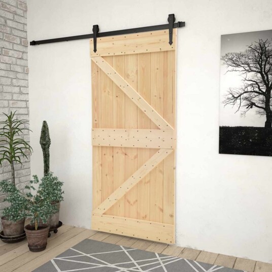 vidaXL Dør NARVIK Naturlig 80 x 210 cm Massiv Furu Tre