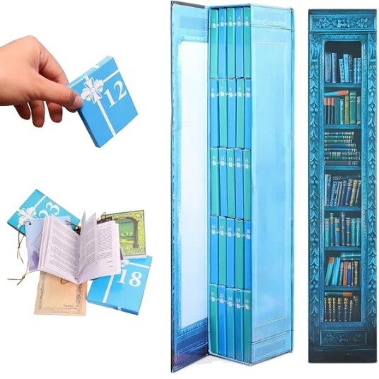 Miniatyrbok Dekorert Adventskalender 2026 Juleadventskalender med 24 miniatyrbøker