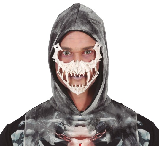 Fiesta Skeletkæbe Halvmaske