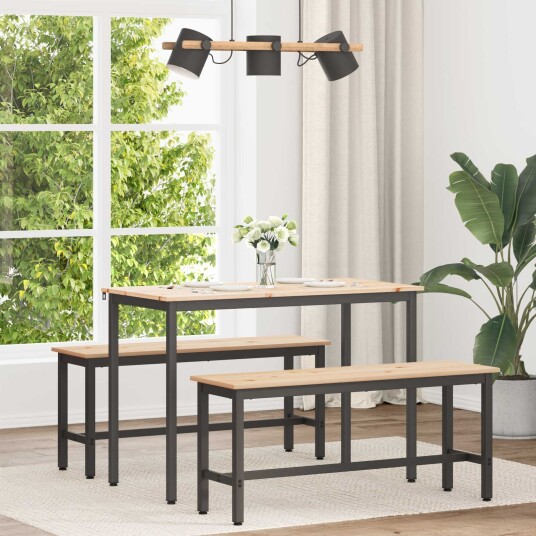 vidaXL Spisebord Naturlig 110 x 55 x 75 cm Massiv furu vidaXL Spisebord Naturlig 110 x 55 x 75 cm Massiv furu