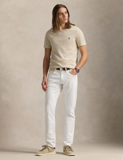 Polo Ralph Lauren Custom Slim Fit Jersey Crewneck T-Shirt - Beige - M