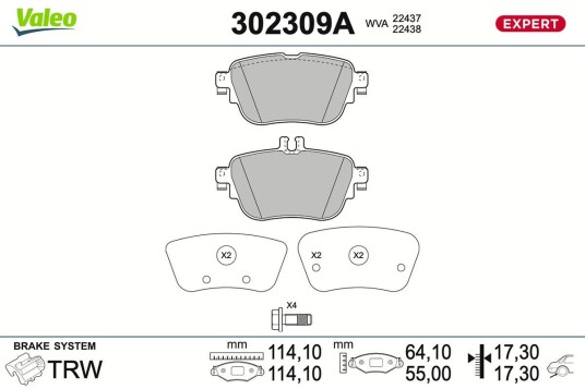 Bremseklosser VALEO 302309A