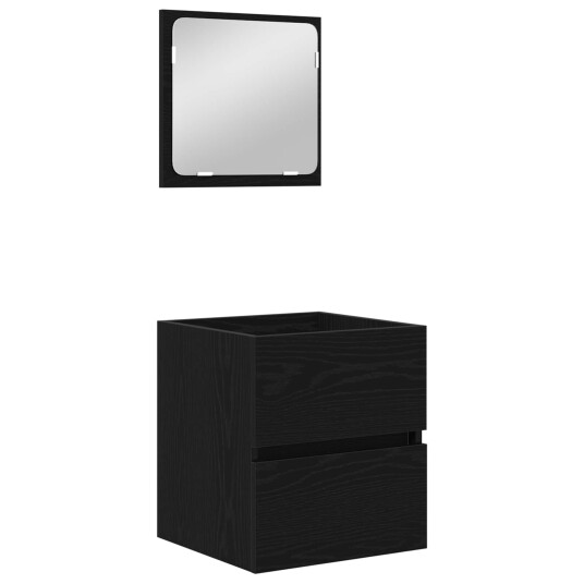 Baderomsinnredningssett 3 pcs Svart eik og hvit Standard Baderomsinnredningssett 3 pcs Svart eik og hvit Standard