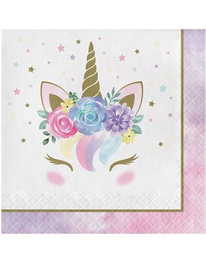 16 stk Enhjørning Servietter 33x33 cm Unicorn Baby