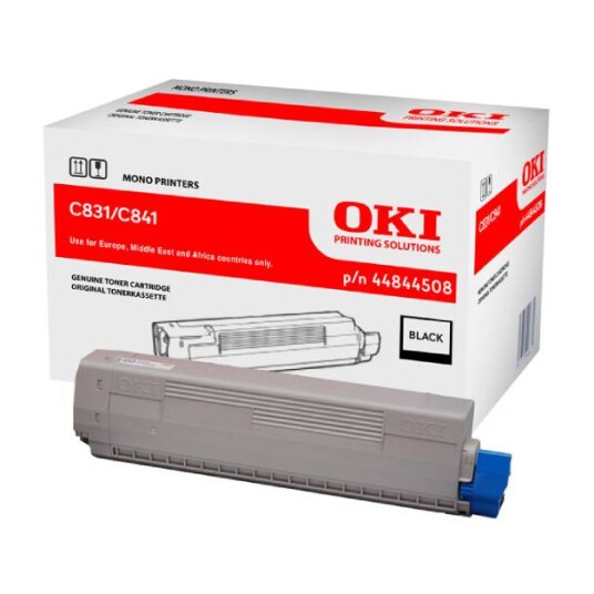 OKI C 831/841 BK lasertoner - 44844508 Original - Svart 10000 sider