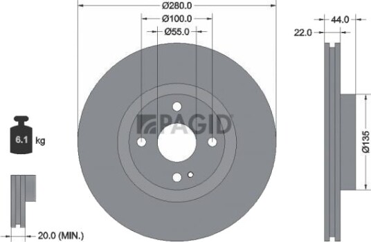 PAGID 56015NC Bremseskive PAGID 56015NC Bremseskive