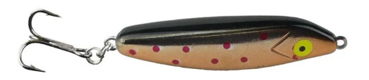 Vicke wobbler, 15 gram - sort/kobber med røde prikker Vicke wobbler, 15 gram - sort/kobber med røde prikker