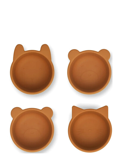 Liewood Malene Silicone Bowl  4-Pack - Brown - ONE SIZE