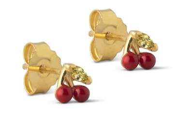 Enamel Copenhagen Cherry Studs Red Forgylt Sølv Sterling 925 