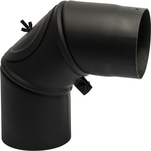 200 mm Metalbestos albuerør 90° med avfasing med rengjøringsklaff black 200mm 200 mm Metalbestos albuerør 90° med avfasing med rengjøringsklaff black 200mm
