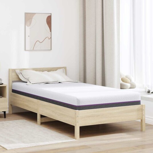 vidaXL Madrass i minneskum Medium 90 x 190 cm Hvit og Grå