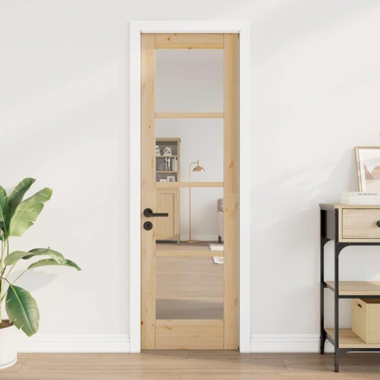 vidaXL Innendørsdør med glass "ORKDAL" 61x198,5x4 cm Solid tre furu